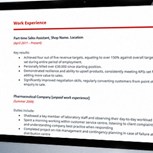 School leaver CV template image