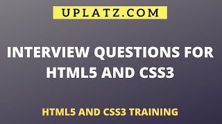 Introduction to HTML 5 & CSS3 | Uplatz