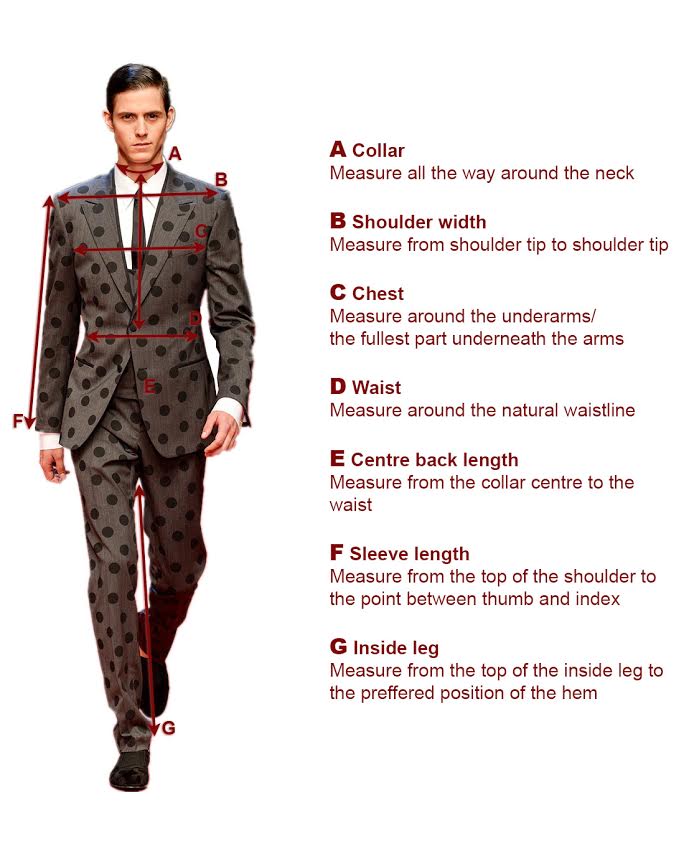 Suit measuring guide