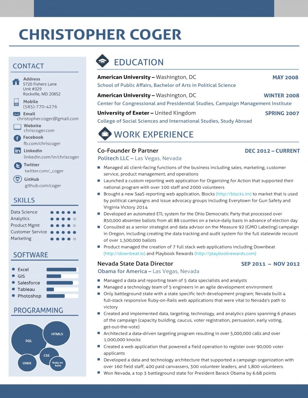 resume writing layout