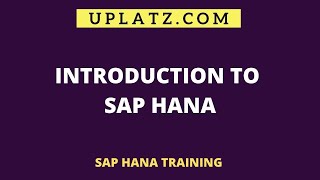 SAP HANA online tutor-led training course