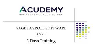 Payroll Training (Theory and Sage Payroll)