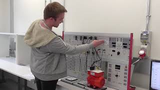 Electrical & electronic students demonstrating equipment 