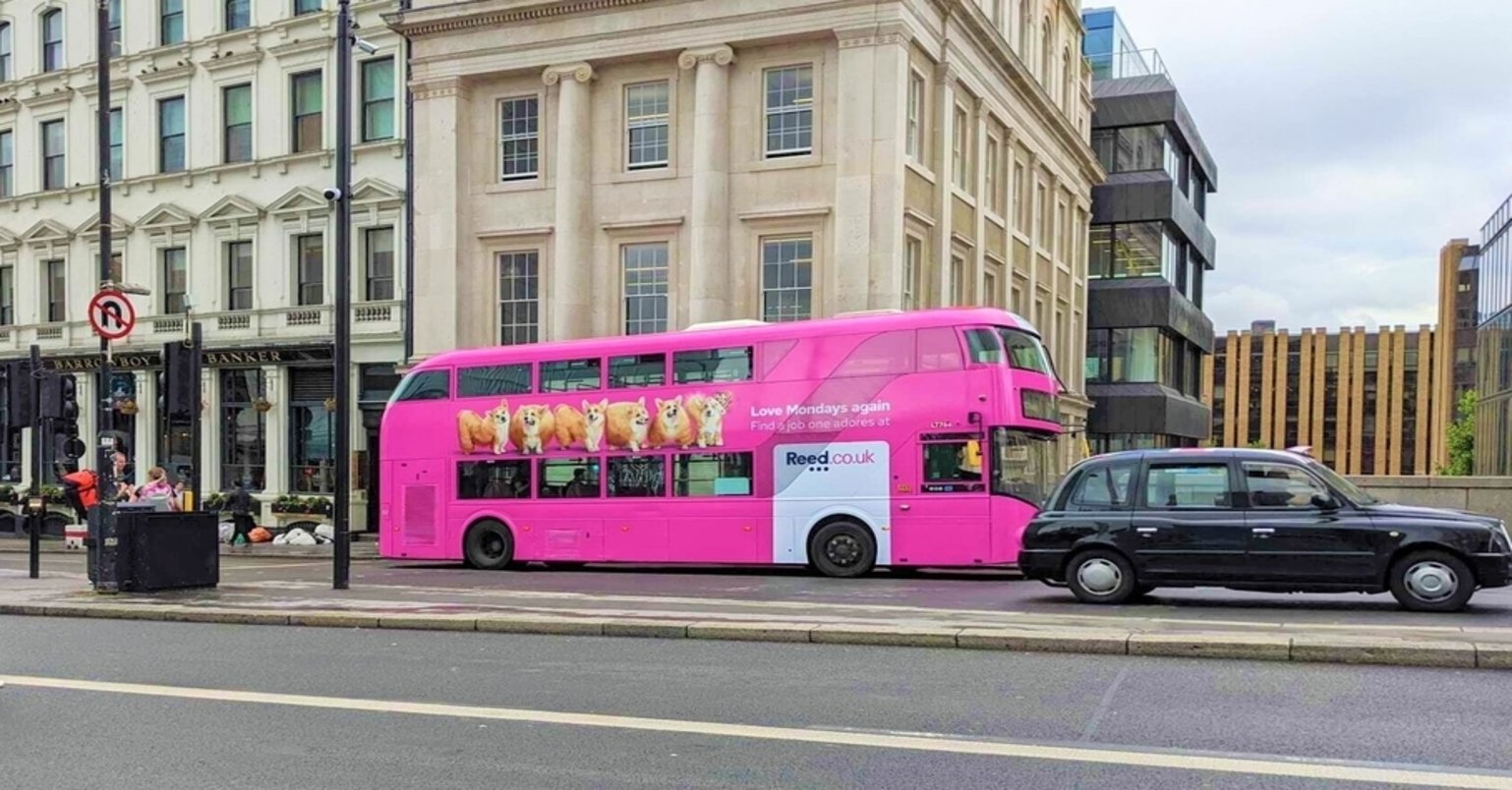 Reed.co.uk jubilee campaign on double decker bus